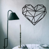 Decoratiune de perete, Heart Metal Decor, metal, 47 x 40 cm, negru, Enzo