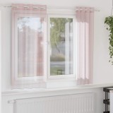 VidaXL Perdele Voile cu Oelii 2 buc Roz deschis 140x175 cm