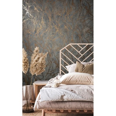 Tapet decorativ marmurta cu insertii lucioase City Glow 34256 foto