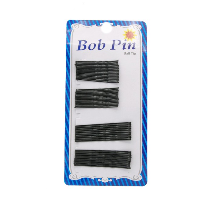 Set 50 bucati agrafe de par, Bob Pin, 2 marimi, ondulate, negre