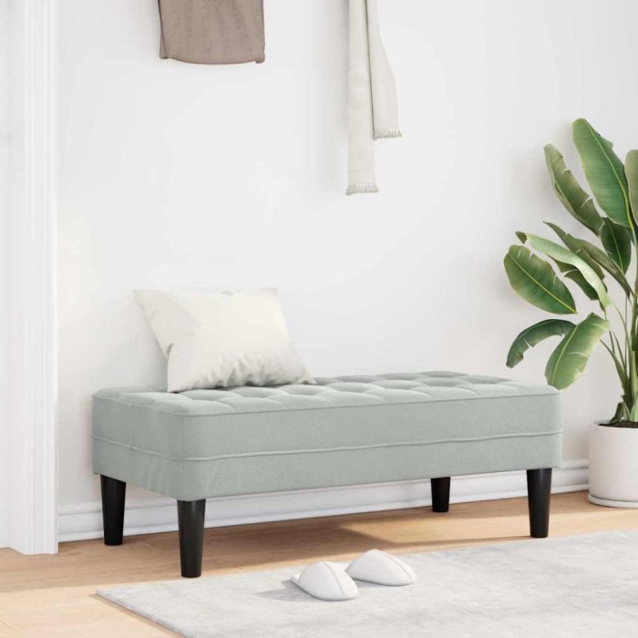 Bancă vidaXL Gri deschis 113 cm Catifea