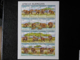 Tanzania-Fauna ,elefanti-4 serii in kleinbogen-nestampilate MNH, Nestampilat