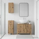 Cumpara ieftin Set de cabinet pentru baie cu 3 piese ALKMAAR Stejar Artizanal