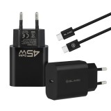 Incarcator Retea Cu Cablu USB-C Blavec BC-7, 45W, 3A, 1 x USB-C, Negru