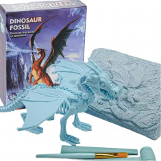 Kit educativ de paleontologie, arheologie, geologie si explorare, descopera fosila de dinozaur, joc cu ciocan, dalta si pensula pentru o experienta st