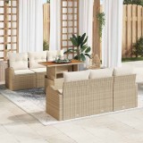 Cumpara ieftin Set de canapele pentru gradina 7 pcs Bej Rattan poli