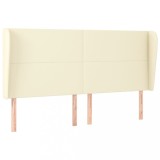 Cumpara ieftin Tablie de pat cu aripioare, crem, 163x23x118/128 cm, piele eco