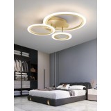 Cumpara ieftin Lustra LED 76W Gold 3 Cercuri cu Telecomanda wifi 2.4G lumina rece/calda/neutra intensitate reglabila