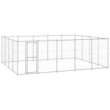 vidaXL Padoc pentru c&acirc;ini de exterior, 24,2 m&sup2;, oțel galvanizat 3082319