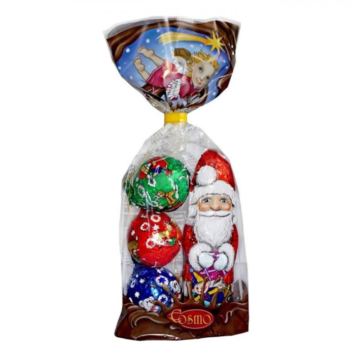 Ciocolată Lapte Esmo, Figurine Globuri și Moș Crăciun, Multicolor, 85g