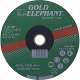 Gold Elephant 41AA 125x1,6x22,2 mm, disc de tăiere pentru metal și oțel inoxidabil A46TBF