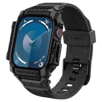 Husa pentru Apple Watch 10 42mm + Curea - Spigen Rugged Armor Pro - Matte Black foto