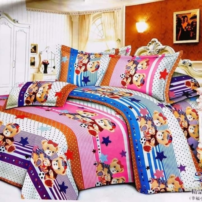 Lenjerie de pat pentru o persoana cu husa de perna dreptunghiulara, Amazing, bumbac mercerizat, multicolor