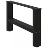Gossi picioare masuta de cafea negru 2 buc 30&times;60 cm otel