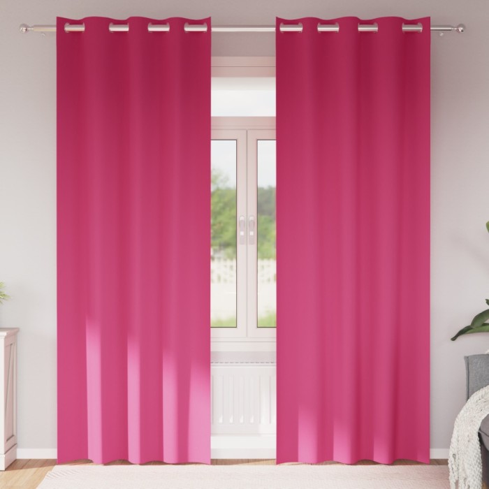 vidaXL Perdele cu perdele 2 pcs Roz intens 245 x 140 cm Poliester