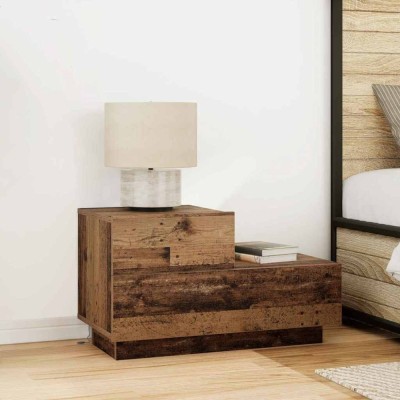 vidaXL Noptieră cu sertar Lemn Vechi 70 x 36 x 40.5 cm Lemn compozit 863063 foto