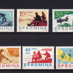 ROMANIA 1962 LP 544 PESCUITUL SPORTIV SERIE MNH