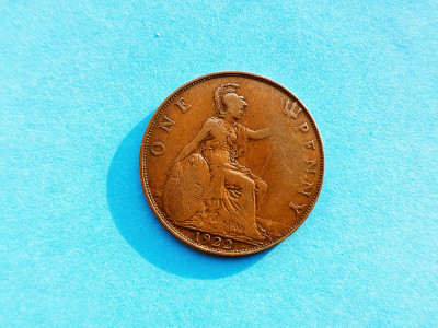 1 Penny 1922 Anglia-mai Rar foto