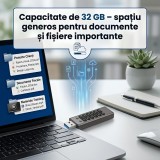 Cumpara ieftin Stick USB cu Tastatura SpectrumPoint&reg;, 32 GB, USB 3.0, Criptare Hardware, Protectie Date cu Parola PIN, Stocare Securizata, Carcasa Metalica din Aliaj