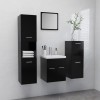 VidaXL Set mobilier de baie, negru, lemn prelucrat