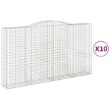 Cumpara ieftin Cosuri gabion arcuite, 10 buc 400x50x220/240cm, fier galvanizat