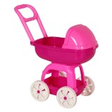 Cărucior Păpuși Fucsia, 24x20x40 cm, Plastic, +3 Ani, Jucărie Fete