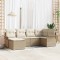 vidaXL Set de canapele pentru grădină cu pernă 6 pcs Bej Rattan poli 3354100