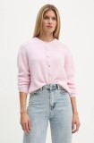 American Vintage cardigan din lana culoarea roz, light, VITO19EH24