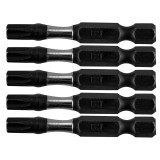 Set 5 biti de impact T30 din otel S2, 50 mm, pentru surubelnita 1/4 inch