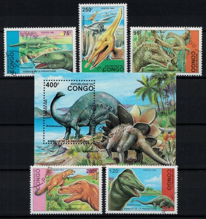 CONGO 1993 - Animale preistorice / serie completa + colita