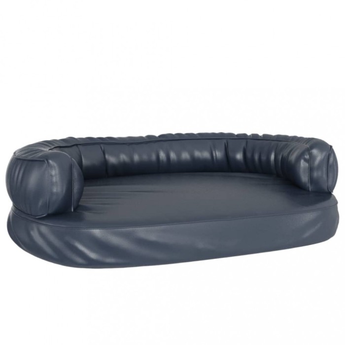 Pat de caini, spuma ergonomica, albastru, 88x65 cm, piele eco