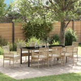 Cumpara ieftin Set de masă pentru grădină cu pernă 9 pcs Bej Rattan poli
