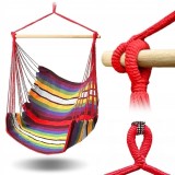 Hamac tip leagan, dimensiuni 100x100cm, cu manere solide, material robust si franghii puternice, usor de asamblat, multicolor