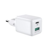 Cumpara ieftin Incarcator de retea, Joyroom, L-QP303, Alb, 1xUSB, 1xUSB-C, 30W, 4,5A, PD, Quick Charge, Design compact,