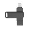 Stick USB 3.1, 256GB, 2 capete, compatibil iPhone, utilizare simultana, 50MB/s