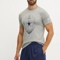 Nike tricou Dallas Cowboys barbati, culoarea gri, cu imprimeu, NKGK-06G-7RD-JKV