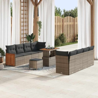vidaXL Set de canapele pentru grădină 11 pcs Gri 90 x 55 x 71 cm 3363283 foto