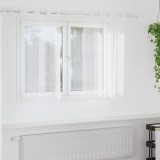 Perdele cu perdele 2 pcs Alb 140 x 140 cm Poliester