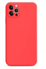 Husa silicon protectie camera cu microfibra in interior Iphone 13 Pro Max Rosu