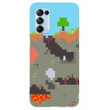 Husa compatibila cu Oppo A72 5G model Pixelated World Minecraft, Silicon, TPU, Viceversa, Transparent, Carcasa
