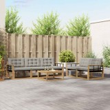 vidaXL Set de canapele de exterior 6 pcs Alb și gri deschis 3388425