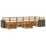 vidaXL Set de canapele de exterior 8 pcs natural Lemn Solid de Acacia 3384665