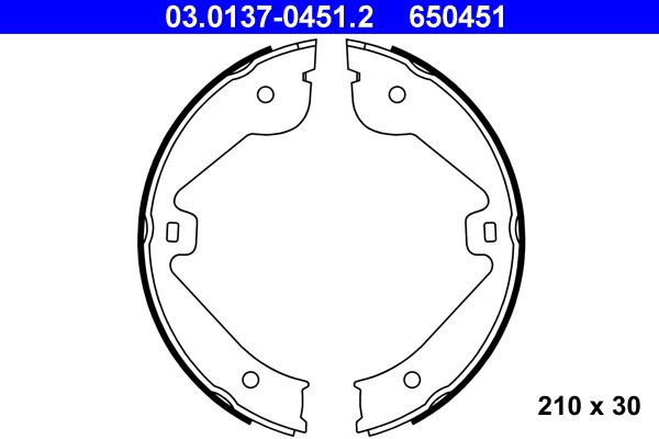 ATE 03.0137-0451.2 Set saboti frana, frana de mana