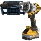 Dewalt DCD1007WW1T - Masina de gaurit si insurubat cu percutie cu 1 acumulator Li-Ion 18 V 8 Ah 169 Nm motor fara perii led iluminare valiza speciala