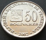 Cumpara ieftin Moneda exotica 50 BOLIVARES - VENEZUELA, anul 2002 *cod 1578 = A.UNC, America Centrala si de Sud