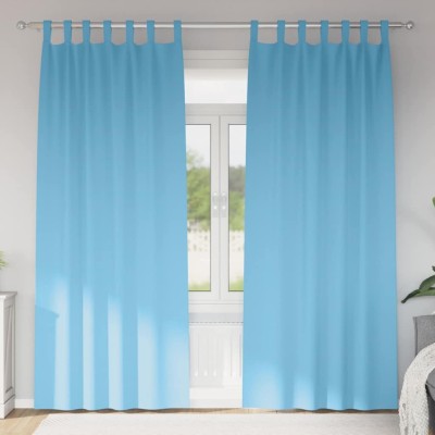 Perdele 2 pcs Albastru deschis 260 x 140 cm Poliester foto