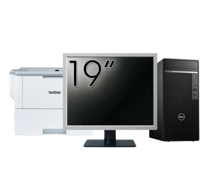 Calculator Second Hand DELL OptiPlex 7080 Tower, Intel Core i5-10500 3.10 - 4.50GHz, 8GB DDR4, 256GB SSD + Monitor 19&amp;quot; + Imprimanta Brother HL-L6