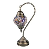 Veioza vintage Orientala cu mozaic, Albastru, 38 cm, 1863H