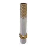 Vaza decorativa Bruna Inart metalica in nuanta auriu si alb D15,2x76,5cm