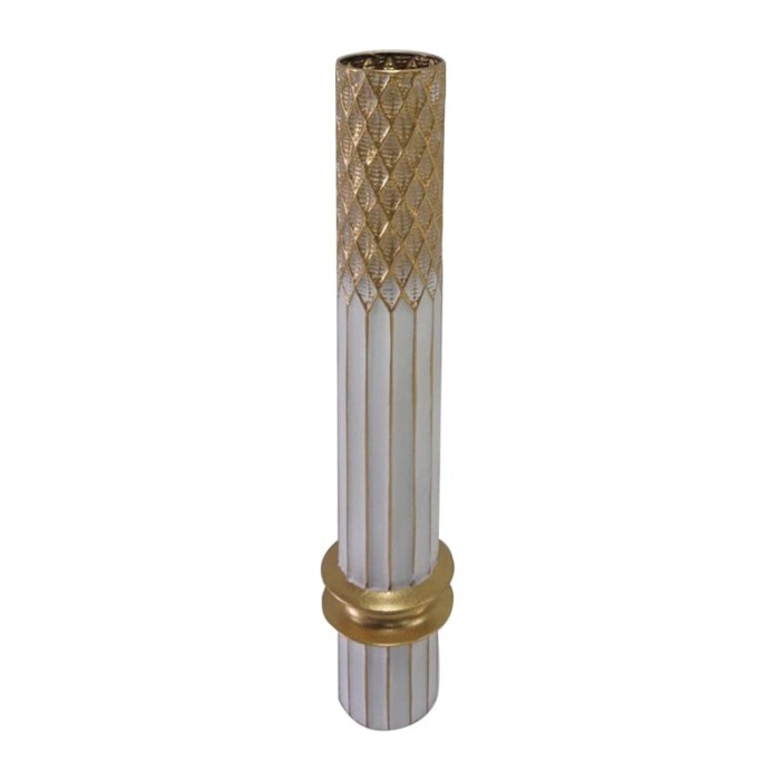 Vaza decorativa Bruna Inart metalica in nuanta auriu si alb D15x76cm